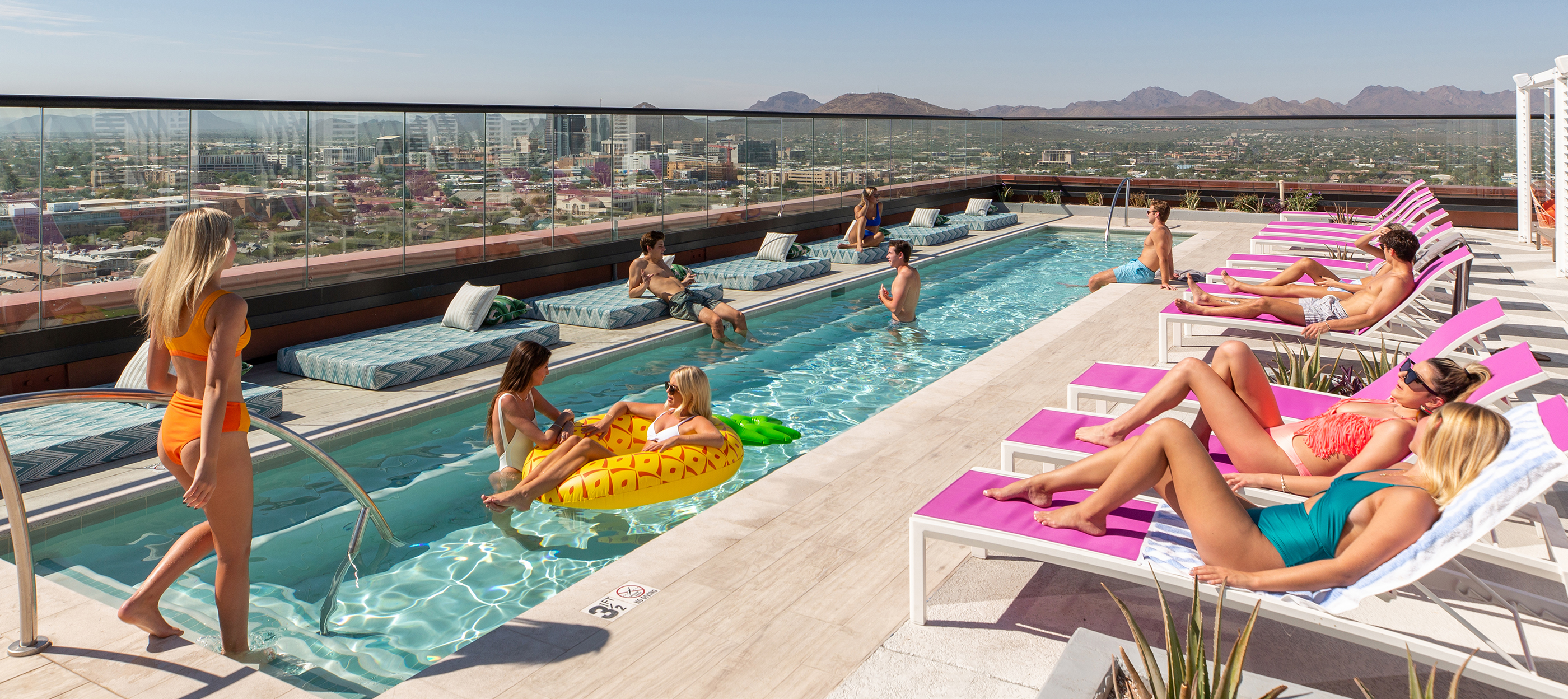 A resort-style swimming pool